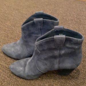 Ash Navy Suede Ankle Booties